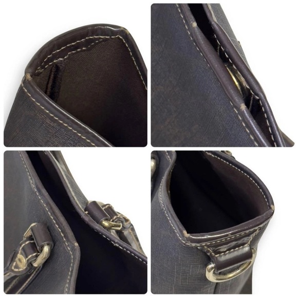 Gucci Vintage GG Supreme Tote Bag Shoulder Bag Brown PVC & Leather Large - Picture 11 of 13